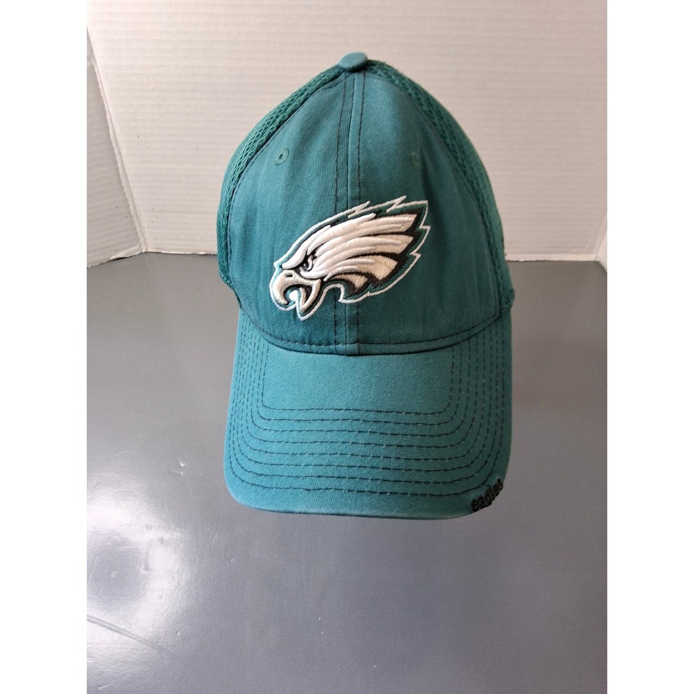 New Era 39THIRTY Philadelphia Eagles Hat Mens Small-Medium Green Mesh Stretch